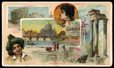 1891 Victorian Trade Card - Arbuckle Brothers Coffee Company - ROME, ITALY (#25)