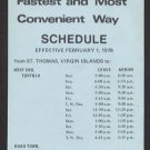 BOMBA CHARGER - Virgin Islands - St. Thomas, Tortola, etc. - 1978 Ferry Schedule