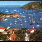 ST. BARTHELEMY, French West Indies - Gustavia Harbor - 1980s Scenic Postcard