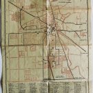 DES PLAINES, Illinois - 1950s Promotional Street Map w/ bus routes, train lines