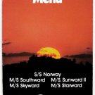 NORWEGIAN CARIBBEAN LINES - 1980s Bar Service Menu