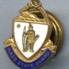 1940s Vintage MASSACHUSETTS STATE GUARD Sterling Lapel Pin