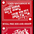 COMSTOCK HOTEL CASINO - Reno, Nevada - 1990s Matchbook Cover