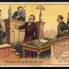 Victorian Trade Card - Arbuckle Brothers Coffee Company -   "HANDICAPPED BY HIS BUSINESS" (#68)