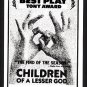 CHILDREN OF A LESSER GOD, Warner Theatre - Washington, D.C. - 1983 Program