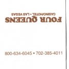 FOUR QUEENS CASINO/HOTEL - Las Vegas, Nevada - 1990s Matchbook Cover