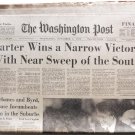 WASHINGTON POST - November 3, 1976 - JIMMY CARTER Wins Presidential Election