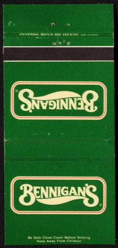 BENNIGAN'S Restaurants - 1990s Matchbook Cover