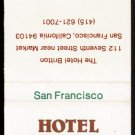 HOTEL BRITTON - San Francisco, California - 1980s Matchbook Cover