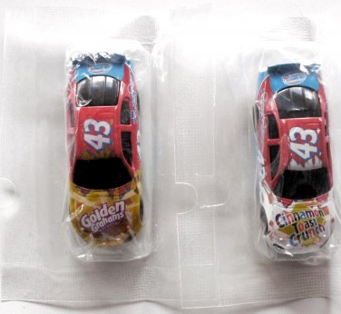 RICHARD PETTY (#43) - Scale Model Race Cars (2) - Cereal Box Premiums (ca. 2008)