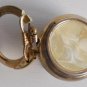 Retractable Key Chain - Gold Tone Clip-on - extends to 15 inches