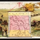 1889 Victorian Trade Card - Arbuckle Brothers Coffee Company - Map of NORTH DAKOTA (#96)