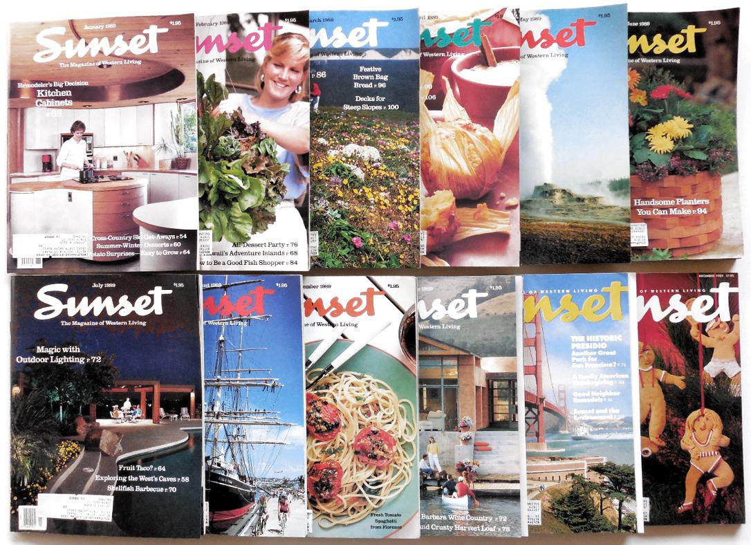 1989 SUNSET Magazine - Complete Year - 12 Issues with Slipcase