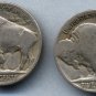 2 Different Buffalo Nickels - 1926, 1927 - Circulated