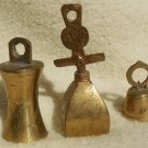 Three Vintage Small Brass Bells from India - "BELLS OF SARNA" Three Vintage Small Brass Bells from India - "BELLS OF SARNA"