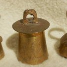 Three Small Vintage Brass Bells from India - "BELLS OF SARNA" Three Small Vintage Brass Bells from India - "BELLS OF SARNA"
