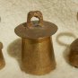 Three Small Vintage Brass Bells from India - "BELLS OF SARNA"