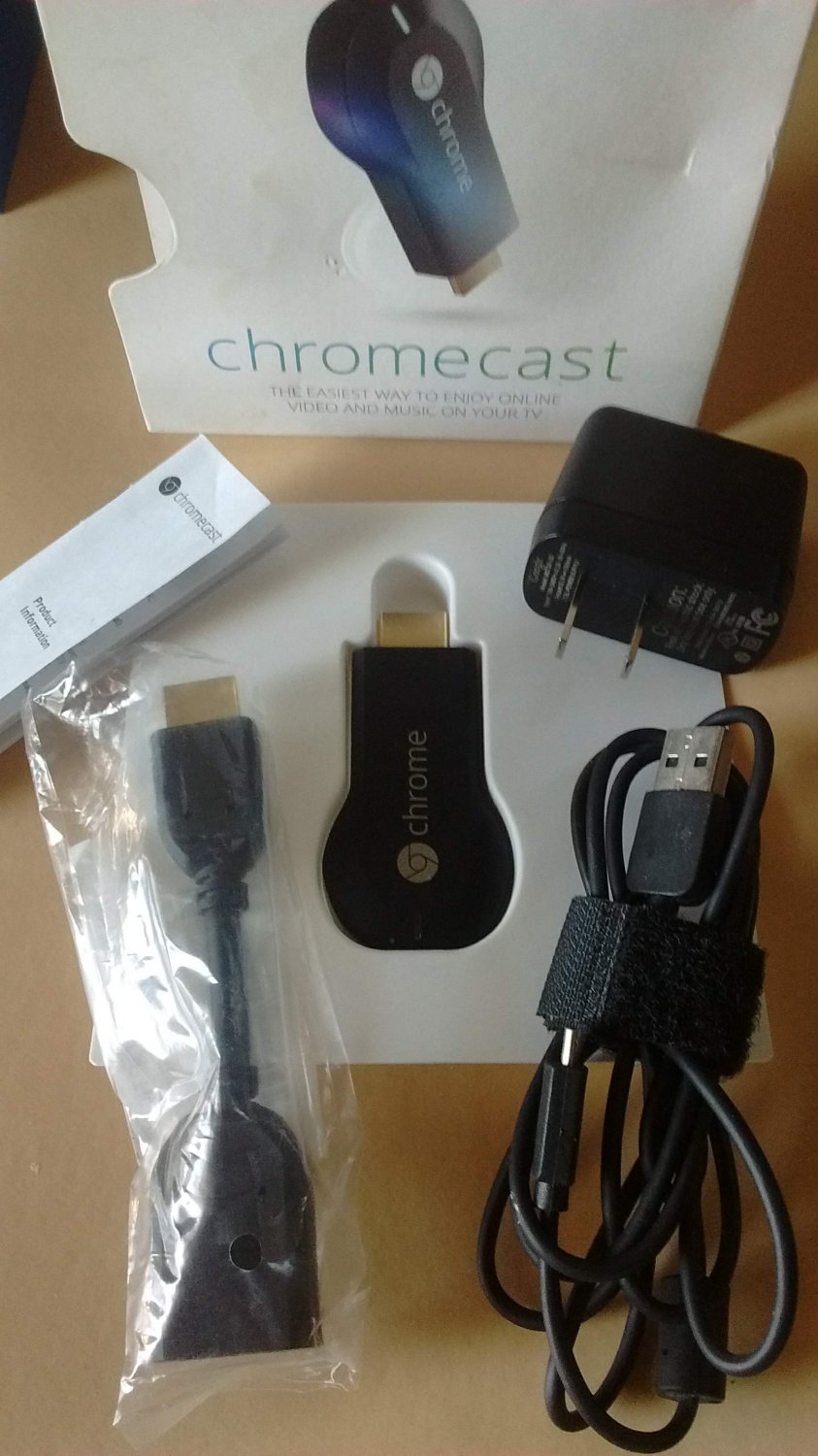 Google Chromecast USB Media Streamer with USB & USB Extender, Black