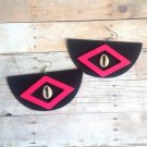 Ava Black & Pink Half Moon Earrings