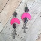 Myla Pink Ankh Earrings