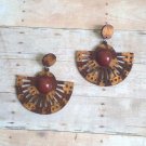 Riley Brown & Copper Fan Earrings