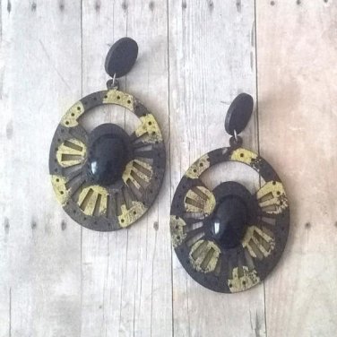 Yolanda Black & Gold Earrings
