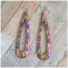 Vera Red Wood Splatter Paint Teardrop Earrings
