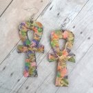 Lyric Multi Ankh Wood Earrings