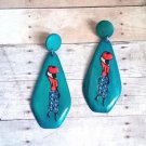 Hailey Turquoise Lady Wood Earrings