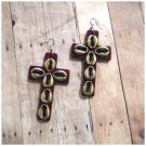 Keilani Cross Wood Earrings