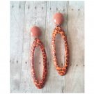 Linda Orange Animal Print Earrings