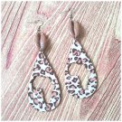 Cecilia Tan Animal Print Teardrop Wood Earrings