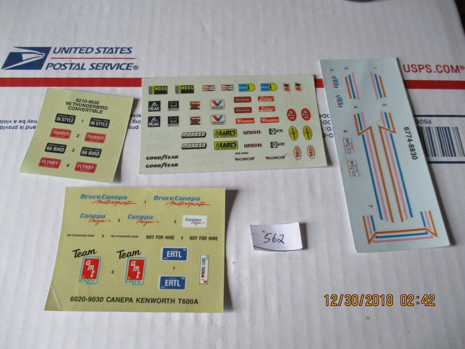 Kenworth T600A + other Decals unknown scale (decal only) Package #562 read desc