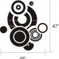 vinyl wall art grunge circles decal (45" x 47")