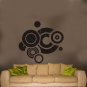 vinyl wall art grunge circles decal (45" x 47")
