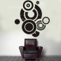 vinyl wall art grunge circles decal (45" x 47")