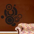 vinyl wall art grunge circles decal (45" x 47")
