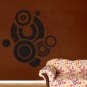 vinyl wall art grunge circles decal (45" x 47")