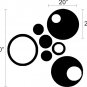 vinyl wall art decal huge circles 50" x 50"
