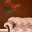 vinyl wall art decal huge paper clips | 11 feet total