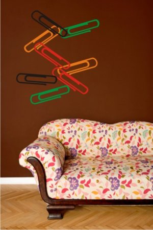 vinyl wall art decal huge paper clips | 11 feet total