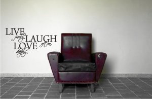 vinyl wall art decal sticker live love quote (18"x33")