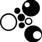 vinyl wall art decal sticker, 7 circles (15" x 15")