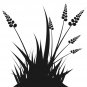vinyl wall art decal sticker, grass blades (22" x 22")