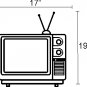 vinyl wall art decal . vintage retro television . 22 inches x 25 inches