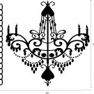 vinyl wall art decal . chandelier . 22 inches x 44 inches