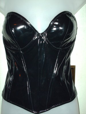 Shiny Black LIPSERVICE Corset Sz XL