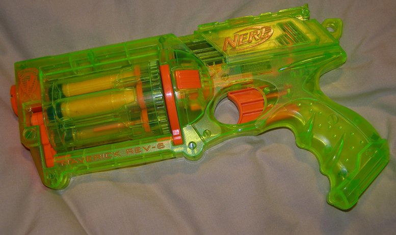 Nerf N Strike Maverick Revolver 6 Gun Sonic Green