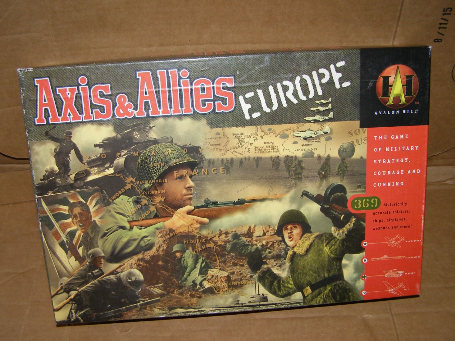 Axis and Allies Europe WWII Strategy Board Game Hasbro / Avalon Hill 1999