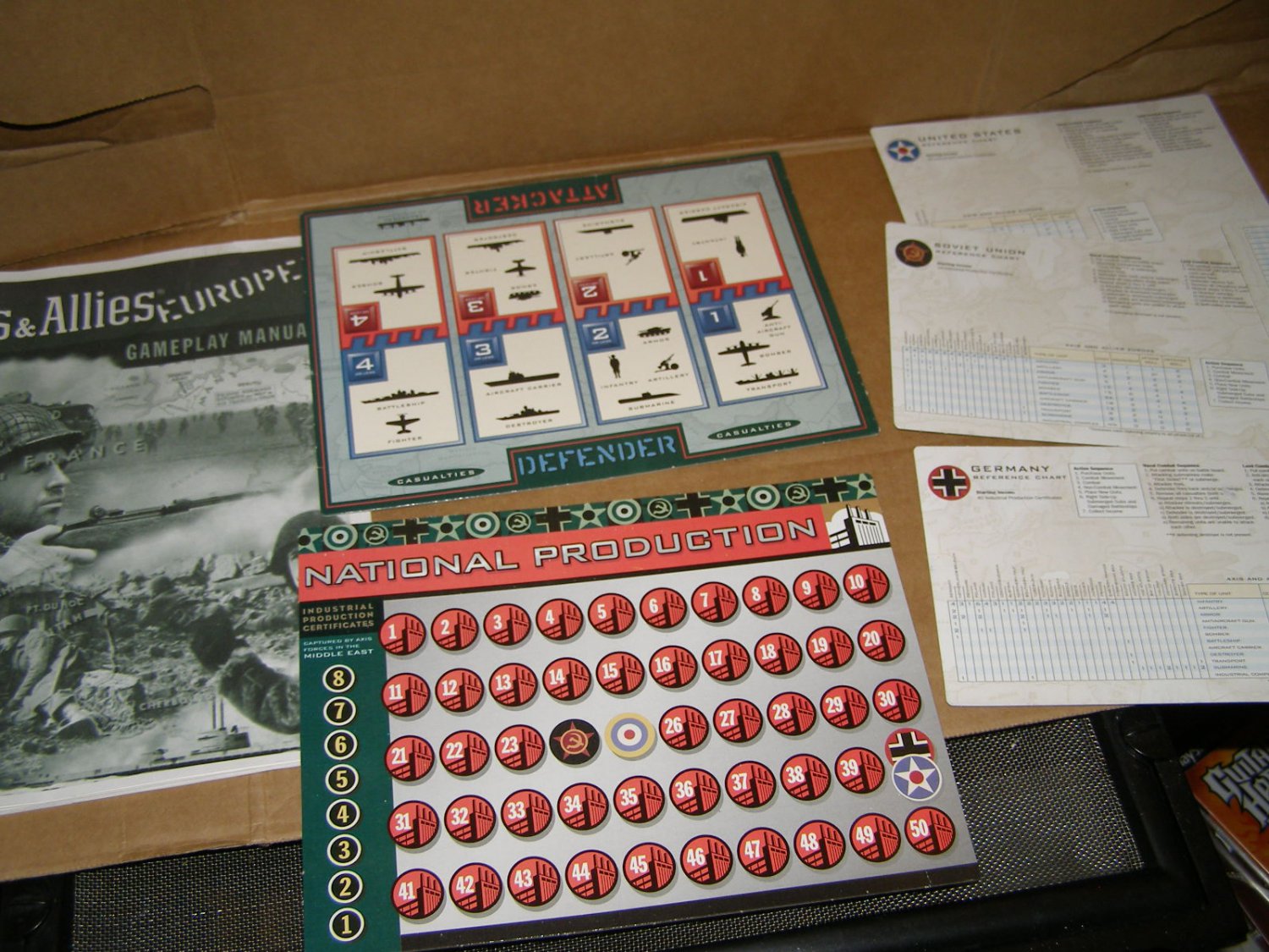 Axis and Allies Europe WWII Strategy Board Game Hasbro / Avalon Hill 1999